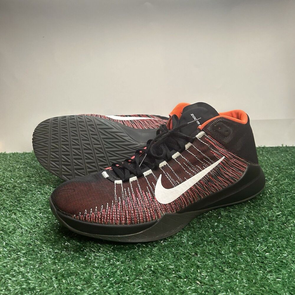 Nike Zoom Ascention Men Size 13 Black Crimson Basketball Shoes 832234-003